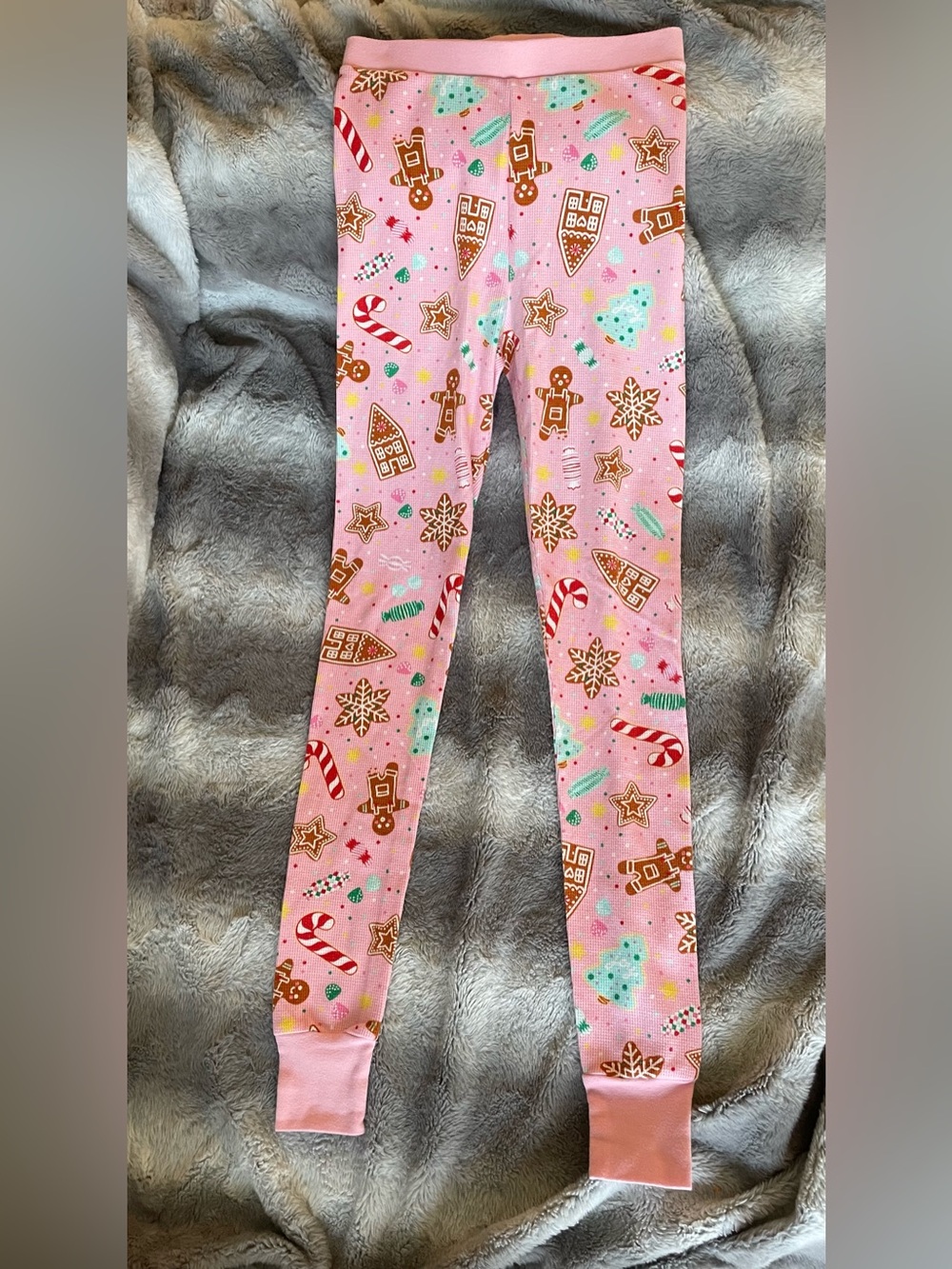 Old Navy Pink Holiday Gingerbread & Candy Pajamas